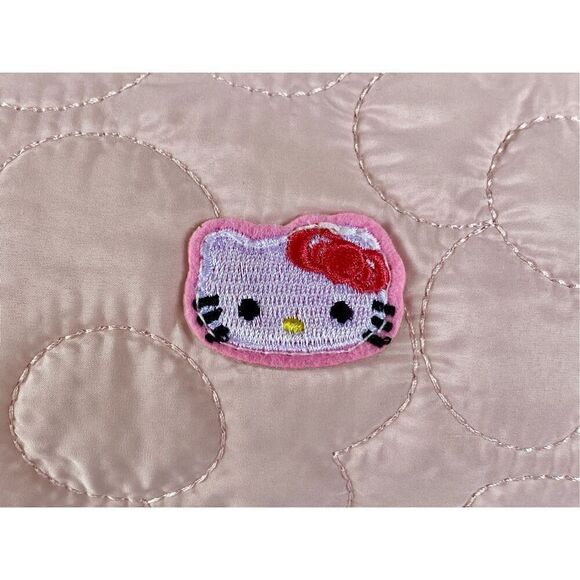 NWT Hello Kitty Pink Embroidered Versatile Pencil Cosmetic Pouch Bag - Picture 6 of 7